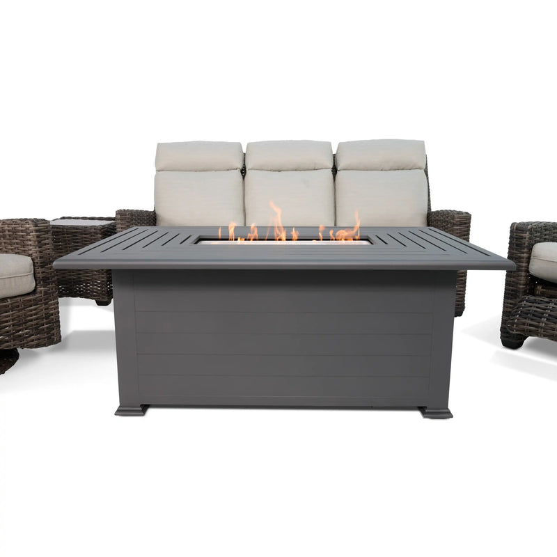 Kampala Grey 5 Piece Sofa Firepit Group - The Great Escape