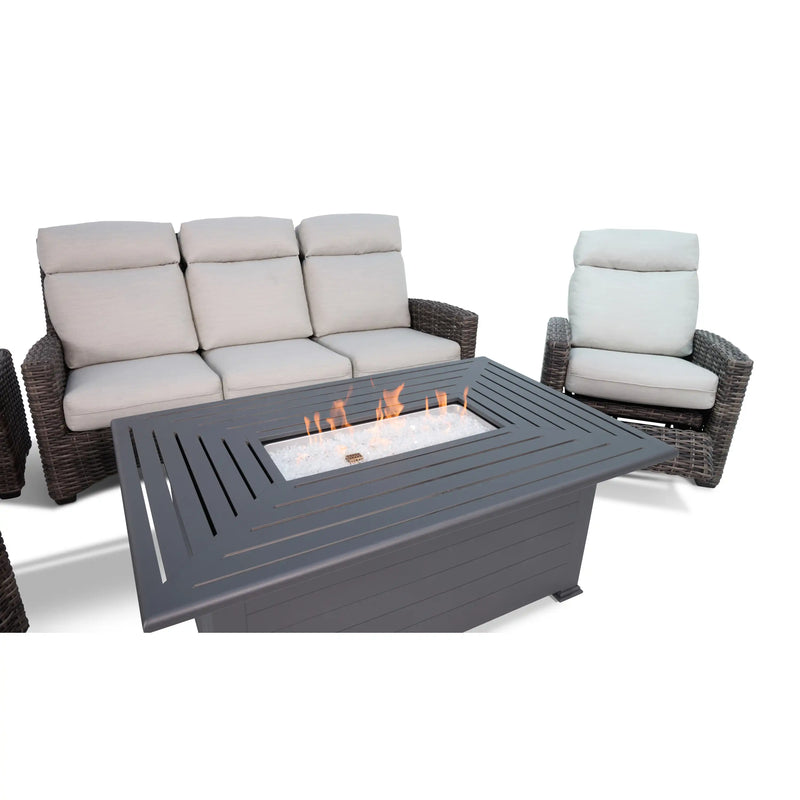 Kampala Grey 5 Piece Sofa Firepit Group - The Great Escape