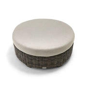 Grey Kampala Makar Oyster 42 Inch Round Ottoman - The Great Escape