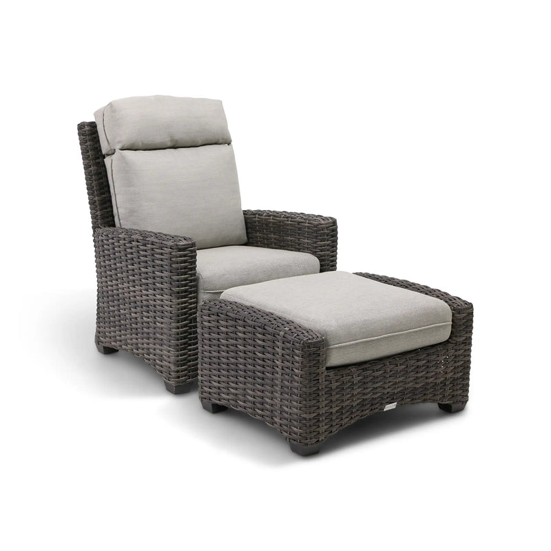 Grey Kampala Makar Oyster Lounge Chair With Ottoman - The Great Escape