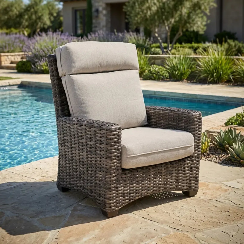Grey Kampala Cushioned Lounge Chair - Makar Oyster - The Great Escape