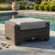Grey Kampala Cushioned Ottoman - Makar Oyster - The Great Escape