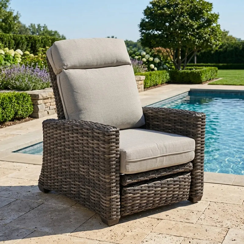 Grey Kampala Cushioned Recliner - Makar Oyster - The Great Escape