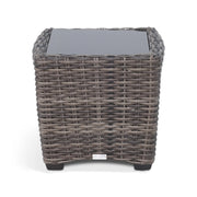 Kampala Grey 23 Inch Square End Table With Print Glass - The Great Escape