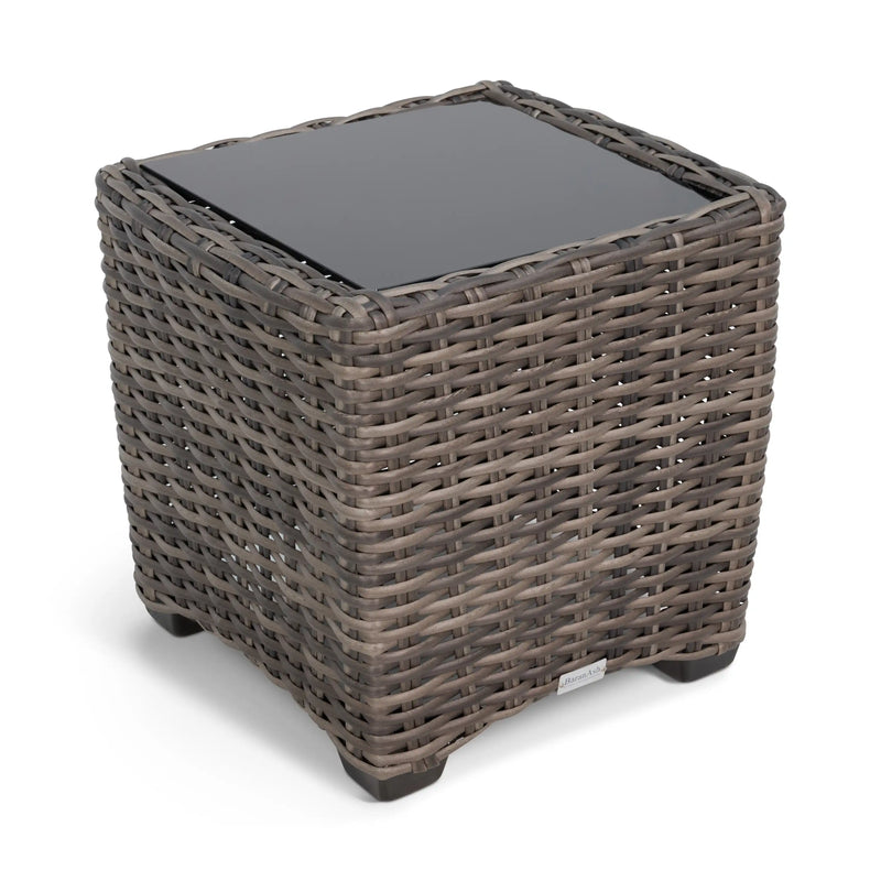 Kampala Grey 23 Inch Square End Table With Print Glass - The Great Escape