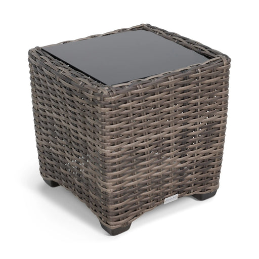 Kampala Grey 23 Inch Square End Table With Print Glass - The Great Escape