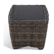 Kampala Grey 23 Inch Square End Table With Print Glass - The Great Escape