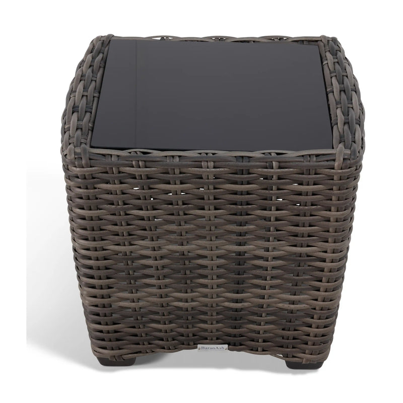 Kampala Grey 23 Inch Square End Table With Print Glass - The Great Escape