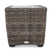 Kampala Grey 23 Inch Square End Table With Print Glass - The Great Escape