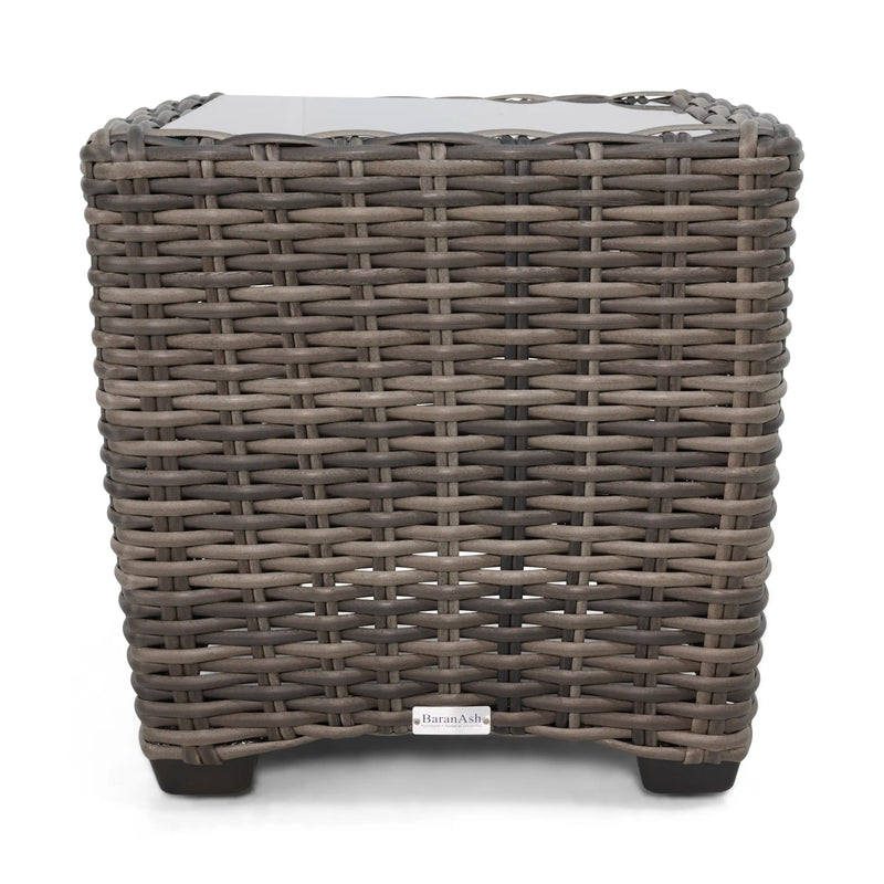 Kampala Grey 23 Inch Square End Table With Print Glass - The Great Escape