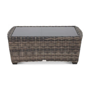 Kampala Grey 26x48 Inch Rectangle Coffee Table With Print Glass - The Great Escape