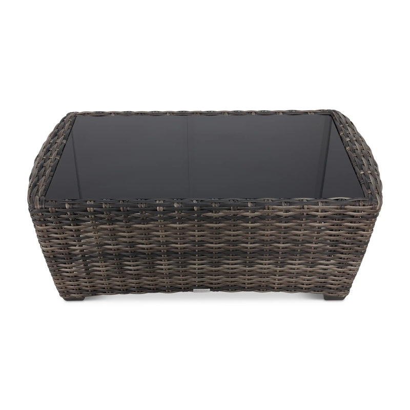 Kampala Grey 26x48 Inch Rectangle Coffee Table With Print Glass - The Great Escape