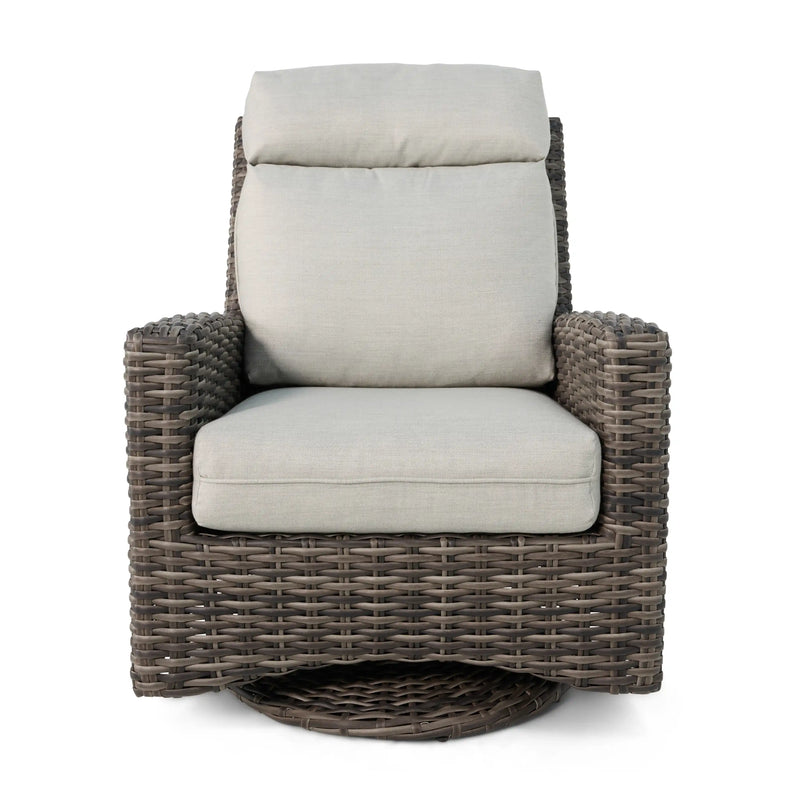 Kampala Grey High Back Swivel Glider - The Great Escape