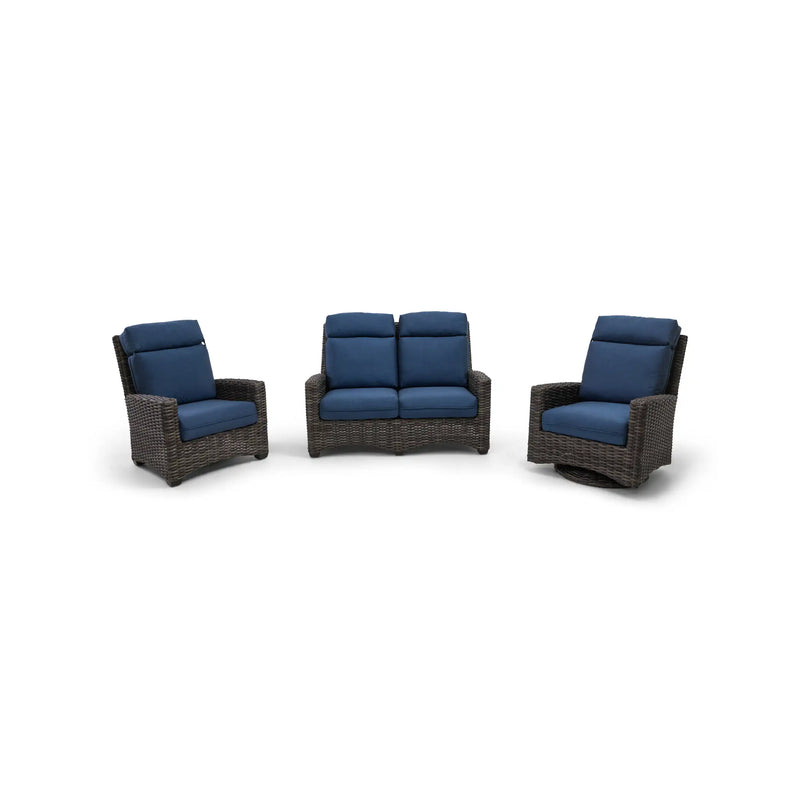 Grey Kampala 3 Piece Lifeguard Lapis Indigo Loveseat Group - The Great Escape