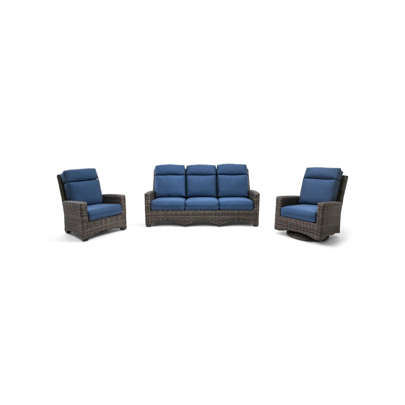 Grey Kampala 3 Piece Lifeguard Lapis Indigo Sofa Group - The Great Escape