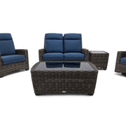 Grey Kampala 5 Piece Lifeguard Lapis Indigo Loveseat Chat Group - The Great Escape
