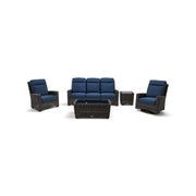 Grey Kampala 5 Piece Lifeguard Lapis Indigo Sofa Chat Group - The Great Escape