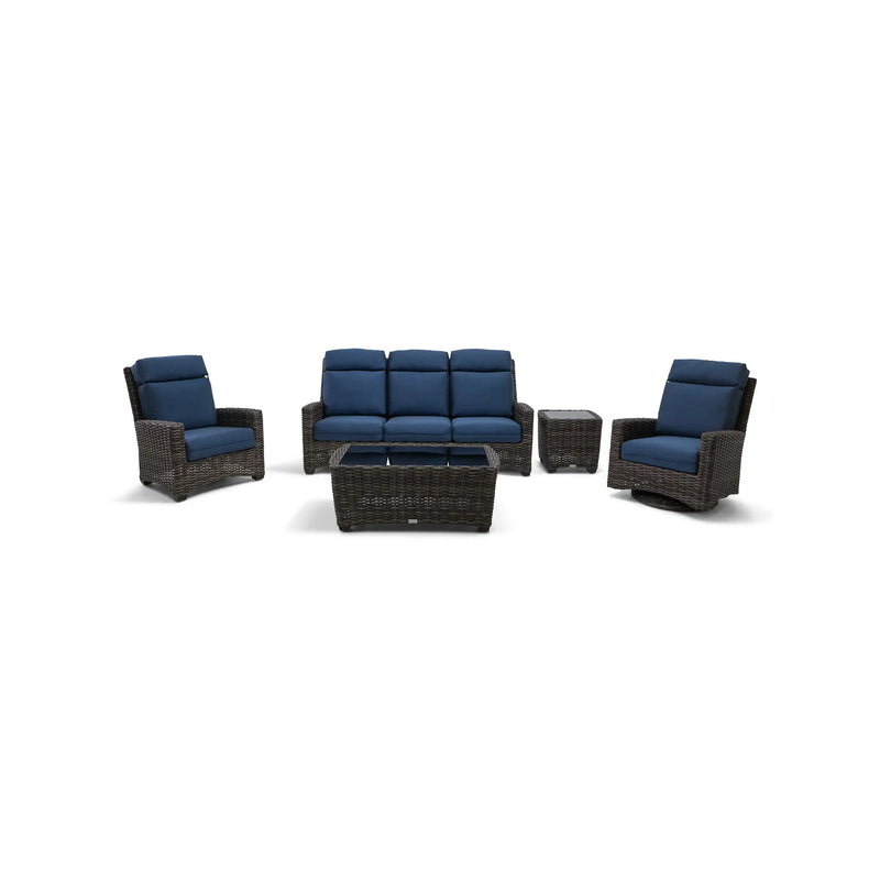 Grey Kampala 5 Piece Lifeguard Lapis Indigo Sofa Chat Group - The Great Escape