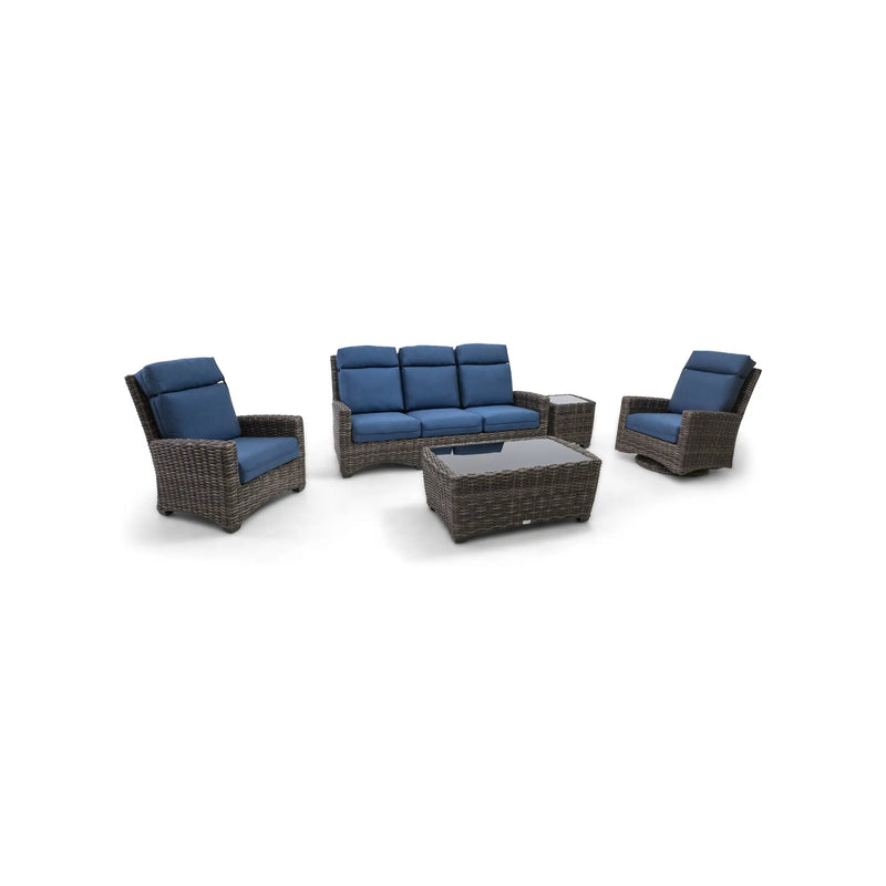 Grey Kampala 5 Piece Lifeguard Lapis Indigo Sofa Chat Group - The Great Escape
