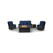 Grey Kampala 5 Piece Lifeguard Lapis Indigo Sofa Firepit Group - The Great Escape