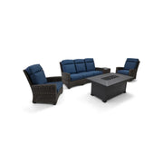 Grey Kampala 5 Piece Lifeguard Lapis Indigo Sofa Firepit Group - The Great Escape
