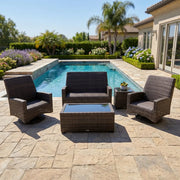 Grey Kampala 5 Piece QDF Loveseat Chat Group - The Great Escape
