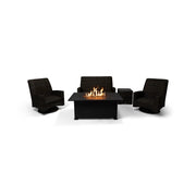 Grey Kampala 5 Piece QDF Loveseat Firepit Chat Group - The Great Escape