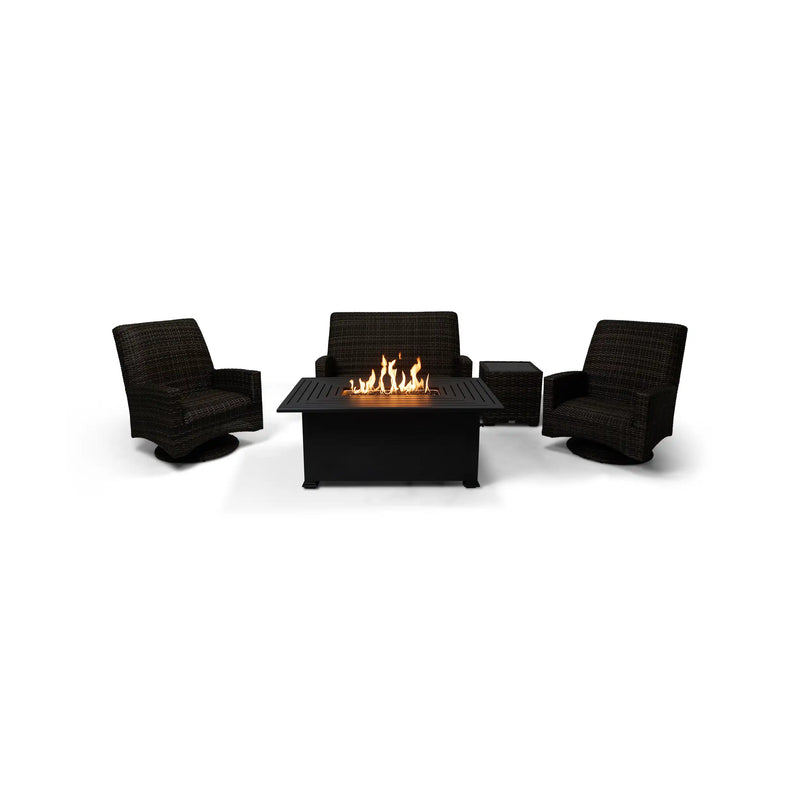 Grey Kampala 5 Piece QDF Loveseat Firepit Chat Group - The Great Escape