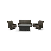 Grey Kampala 5 Piece QDF Sofa Firepit Chat Group - The Great Escape