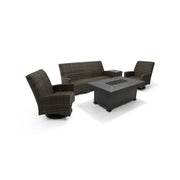 Grey Kampala 5 Piece QDF Sofa Firepit Chat Group - The Great Escape