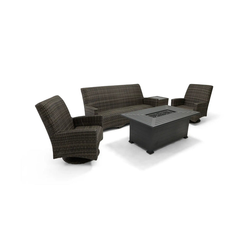 Grey Kampala 5 Piece QDF Sofa Firepit Chat Group - The Great Escape