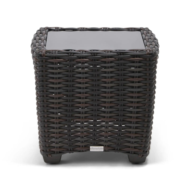 Kampala 23" Square End Table W/ Print Glass - The Great Escape
