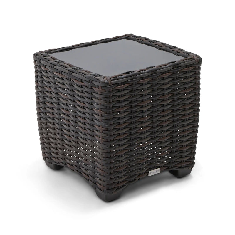 Kampala 23" Square End Table W/ Print Glass - The Great Escape