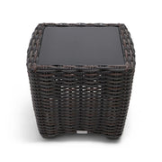Kampala 23" Square End Table W/ Print Glass - The Great Escape