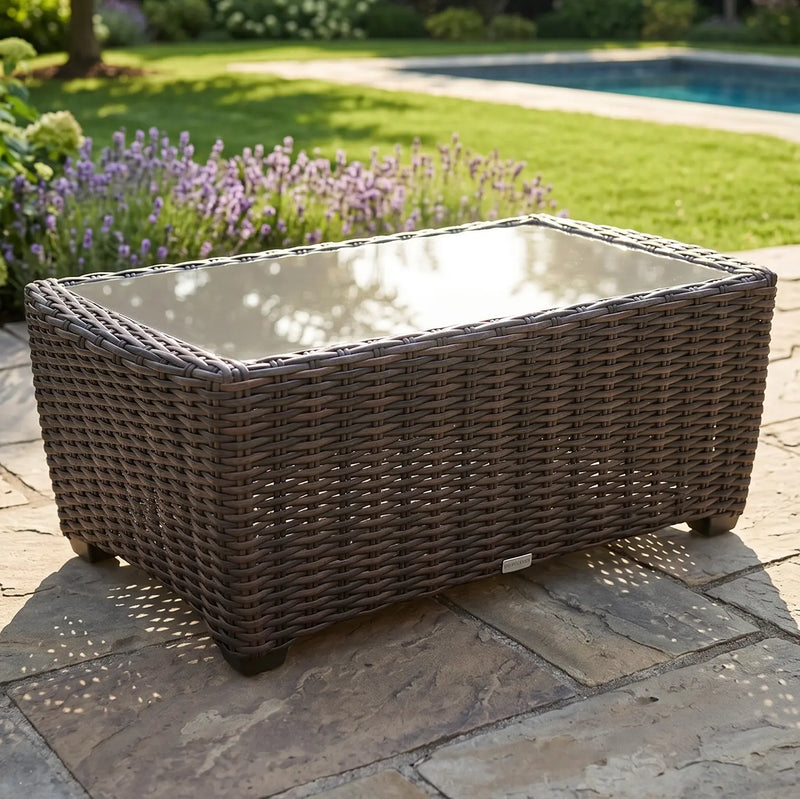 Kampala 26"x48" Rectangle Coffee Table W/ Print Glass - The Great Escape