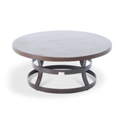 42 Inch Round Erie Etched Reclaimed Barnwood Coffee Table - The Great Escape