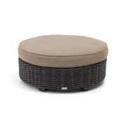 Kampala Mirage Latte 42 Inch Round Cushioned Ottoman - The Great Escape