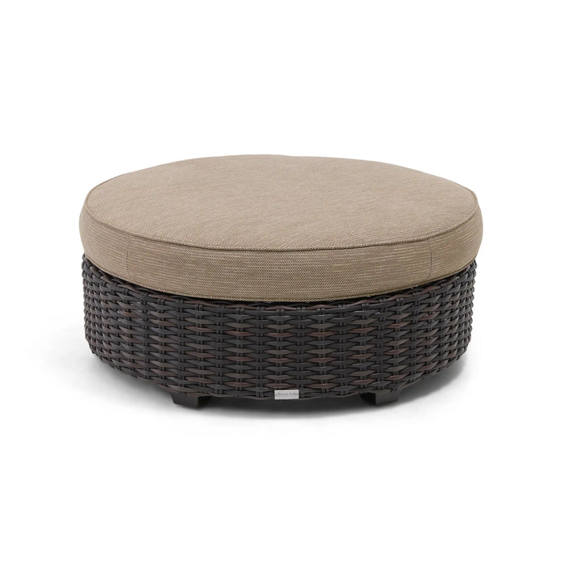 Kampala Mirage Latte 42 Inch Round Cushioned Ottoman - The Great Escape