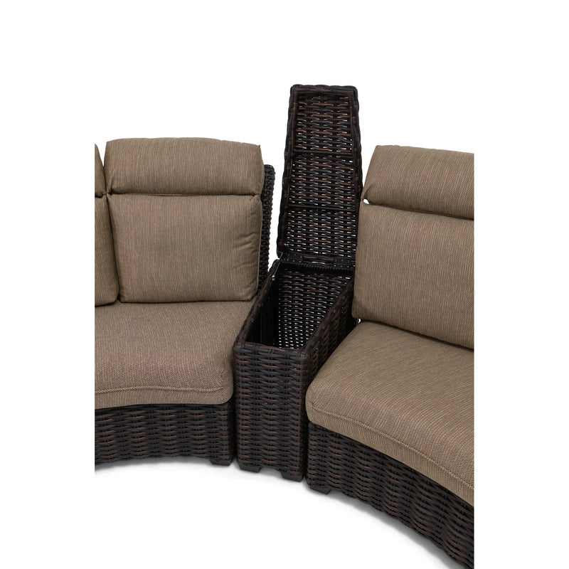 Kampala 8 Piece Mirage Latte Curved Sectional Chat Group - The Great Escape