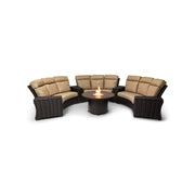 Kampala 8 Piece Mirage Latte Curved Sectional Firepit Group - The Great Escape