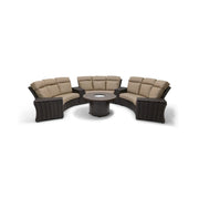 Kampala 8 Piece Mirage Latte Curved Sectional Firepit Group - The Great Escape