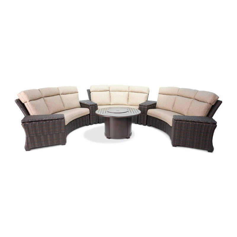 Kampala 8 Piece Curved Sectional Firepit Group - The Great Escape
