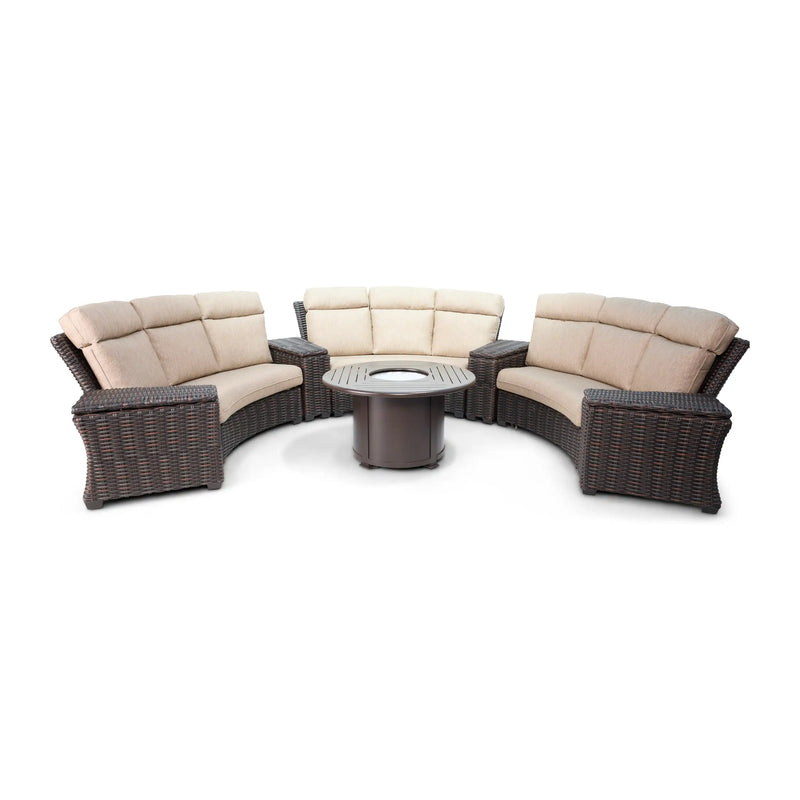 Kampala 8 Piece Curved Sectional Firepit Group - The Great Escape