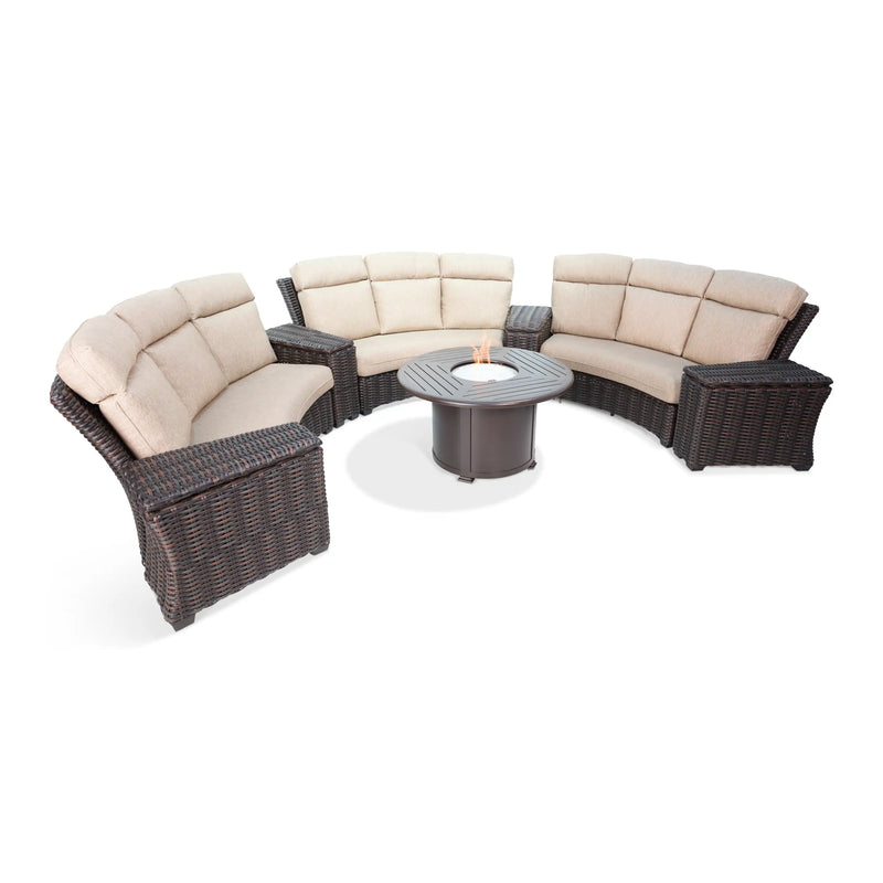 Kampala 8 Piece Curved Sectional Firepit Group - The Great Escape