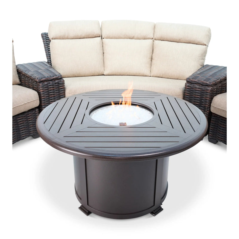 Kampala 8 Piece Curved Sectional Firepit Group - The Great Escape