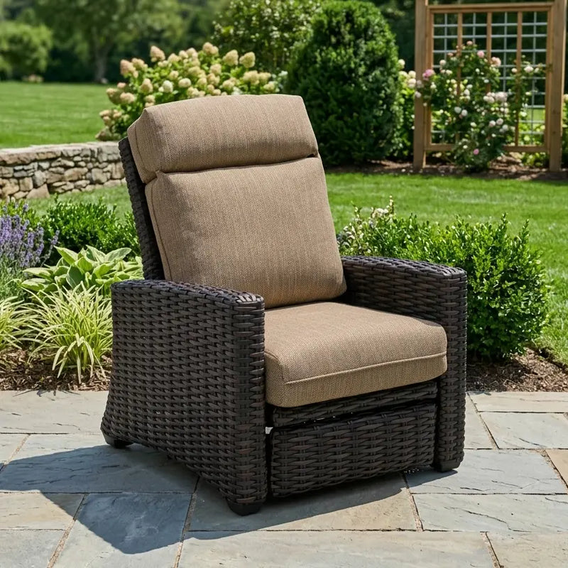 Kampala Cushioned Recliner - Mirage Latte - The Great Escape