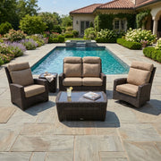 Kampala 6 Piece Mirage Latte Loveseat Chat Group - The Great Escape