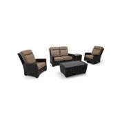 Kampala 6 Piece Mirage Latte Loveseat Chat Group - The Great Escape