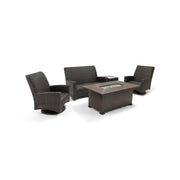 Kampala 5 Piece QDF Loveseat Firepit Chat Group - The Great Escape