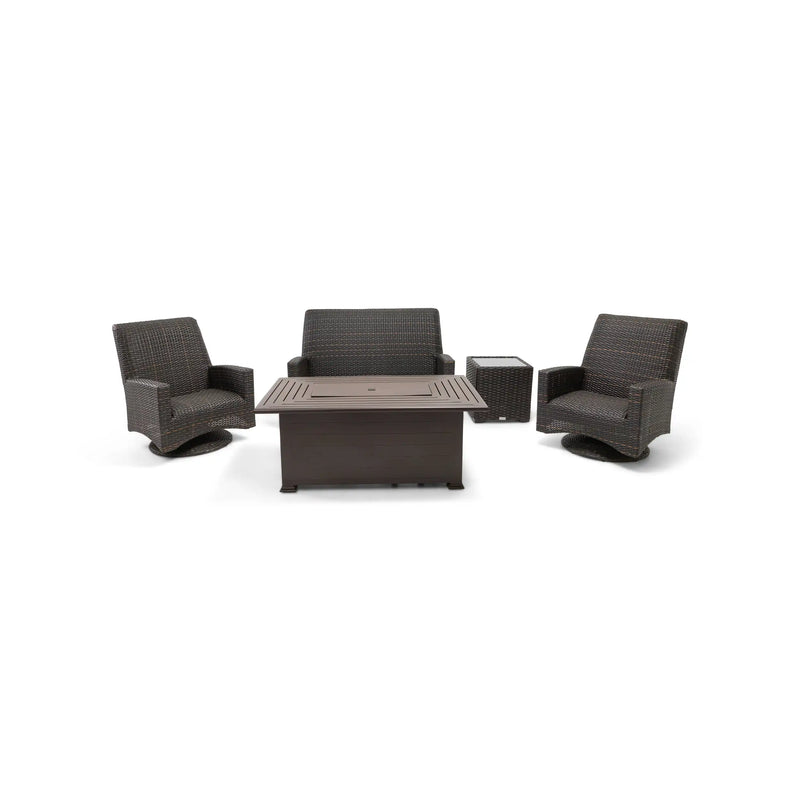Kampala 5 Piece QDF Loveseat Firepit Chat Group - The Great Escape